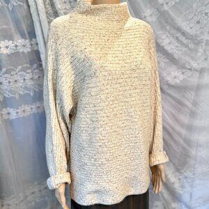 Max Studio Mock Turtleneck Neutral Cozy Sweater